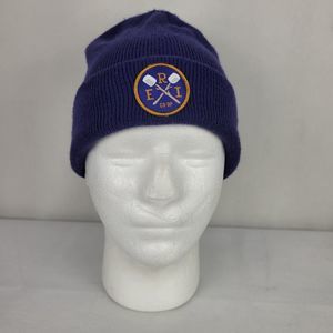 REI Co-Op Knit Beanie Hat Purple Roasting Marshmallows Camping Skiing Hiking